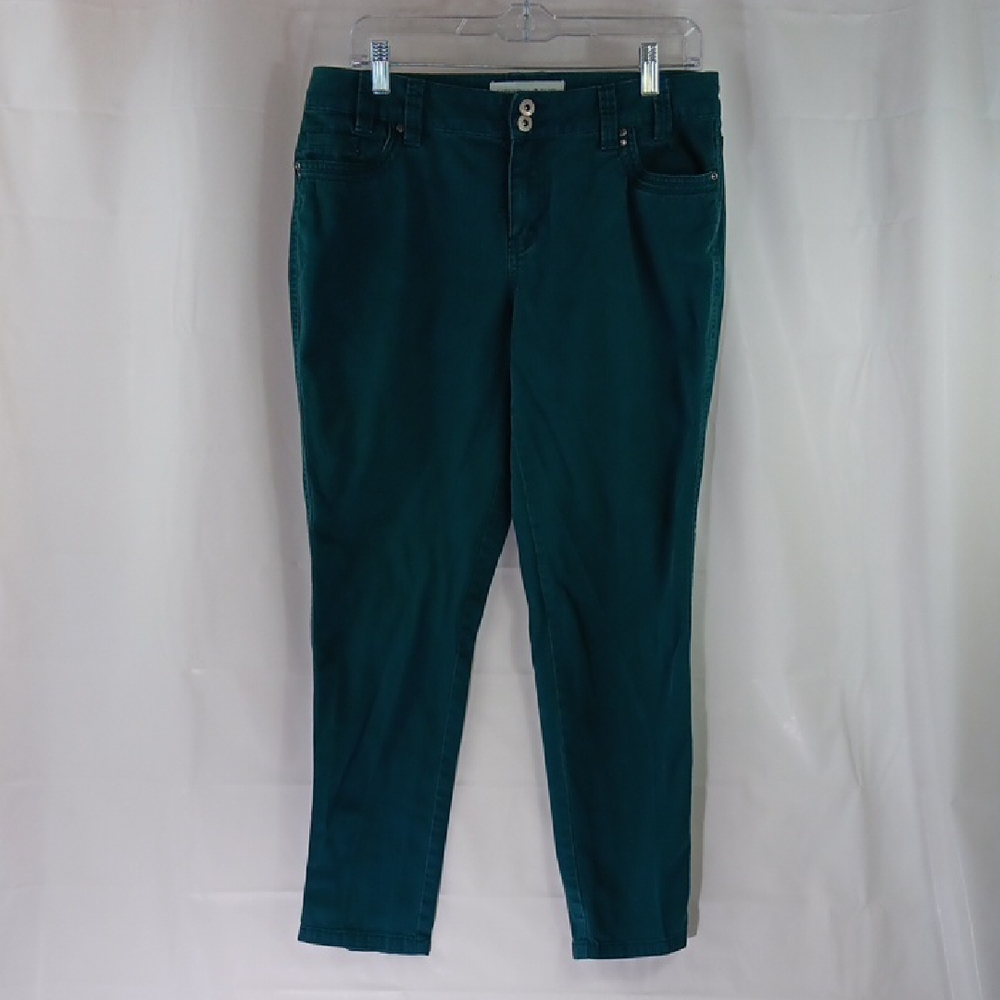 Fashion Bug Women's Size 10 Green Skinny Pants Some Fade